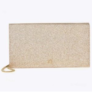Neely & Chloe “The Blind Date” gold glitter bag
